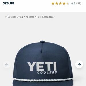 YETI Coolers mid pro flat brim rope in slate color